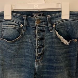SALE: 2 for $30 A&F Button Fly High Rise Super Skinny Ankle Jeans